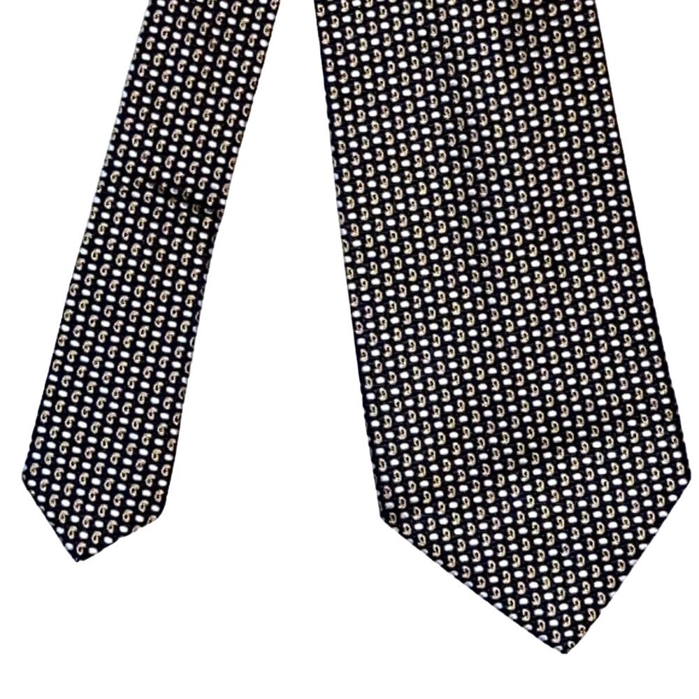 Hilditch & Key All Silk Tie ~ Mustard & Black ~ Necktie Made in England